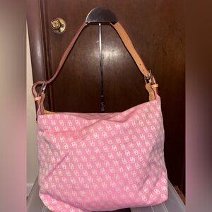 Dooney & Bourke Pink and Tan Monogram Shoulder Bag, Preowned
